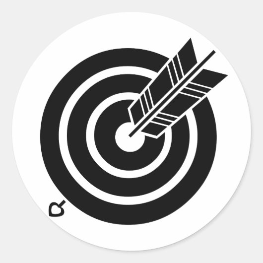 Pfeil traf ein rundes Ziel Sticker & Labels (Vorderseite)