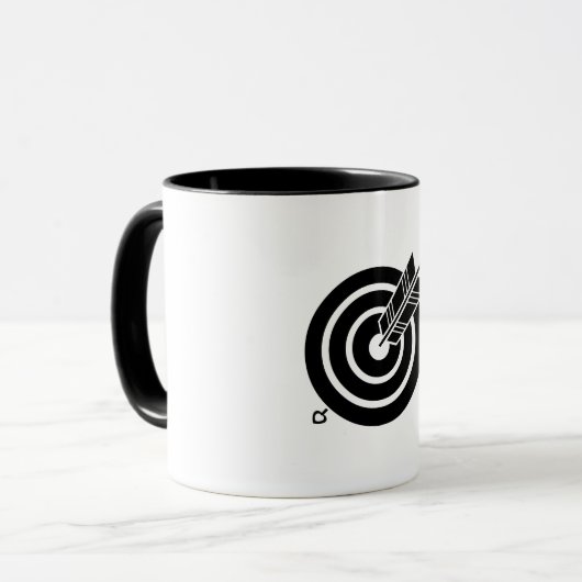 Pfeil traf ein rundes Ziel Tasse (Vorderseite Links)