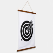 Pfeil traf ein rundes Ziel Wandteppich Mit Holzrahmen (Gewinkelt)