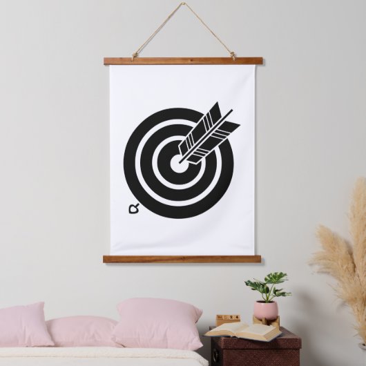 Pfeil traf ein rundes Ziel Wandteppich Mit Holzrahmen (Schlafzimmer)