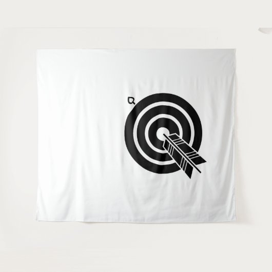 Pfeil traf ein rundes Zielband Wandteppich (Vorderseite (Horizontal))