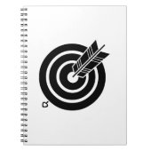 Pfeil traf einen runden Zielcomputer & Journals Notizblock (Vorderseite)