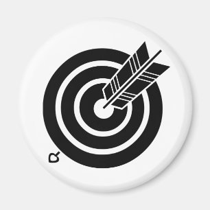 Pfeil traf einen runden Zielmagneten Magnet