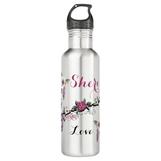 Pfeil und Blume Edelstahlflasche (Vorderseite)