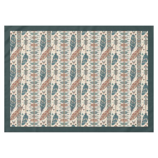 Pfeil- und Federdrucktablett - Tribal-Stil Tischdecke (Vorderseite (Horizontal))