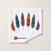 Pfeil und Federn Badhandtuch Set (Waschlappen)