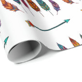 Pfeil und Federn Geschenkpapier (Rolleneckpunkt)