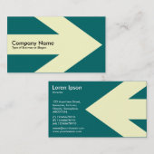 Pfeil v3 (Cream) - Aquamarines Grün 006666 Visitenkarte (Vorne/Hinten)