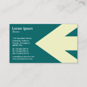 Pfeil v3 (Cream) - Aquamarines Grün 006666 Visitenkarte (Rückseite)