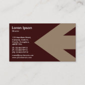 Pfeil v3 (Creme) - Dunkelbraun 330000 Visitenkarte (Rückseite)