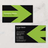 Pfeil v3 (Mars Green) - Schwarz Visitenkarte (Vorne/Hinten)
