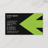 Pfeil v3 (Mars Green) - Schwarz Visitenkarte (Rückseite)