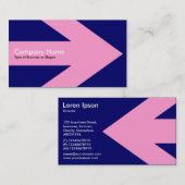 Pfeil v3 (Rosa) - Dunkelblau 000066 Visitenkarte (Vorne/Hinten)