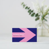 Pfeil v3 (Rosa) - Dunkelblau 000066 Visitenkarte (Stehend Vorderseite)