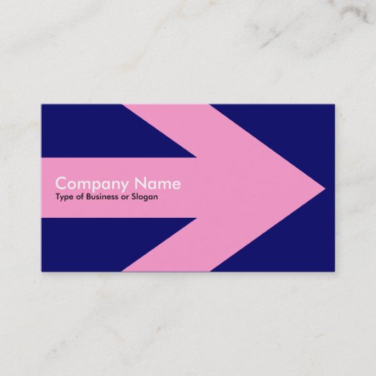 Pfeil v3 (Rosa) - Dunkelblau 000066 Visitenkarte (Vorderseite)