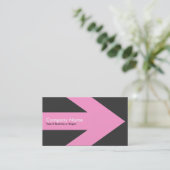 Pfeil v3 (Rosa) - Dunkelgrau 333333 Visitenkarte (Stehend Vorderseite)