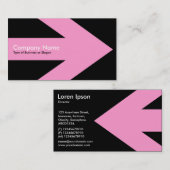 Pfeil v3 (Rosa) - Schwarzes Visitenkarte (Vorne/Hinten)