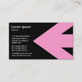 Pfeil v3 (Rosa) - Schwarzes Visitenkarte (Rückseite)