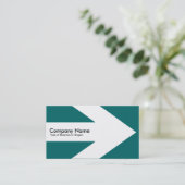 Pfeil v3 (weiß) - Aquamarines Grün 006666 Visitenkarte (Stehend Vorderseite)