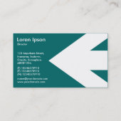 Pfeil v3 (weiß) - Aquamarines Grün 006666 Visitenkarte (Rückseite)