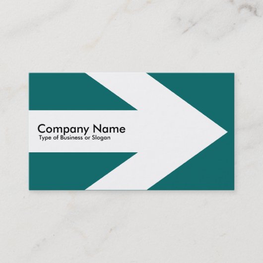 Pfeil v3 (weiß) - Aquamarines Grün 006666 Visitenkarte (Vorderseite)
