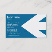 Pfeil v3 (weiß) - Desert Blue 006699 Visitenkarte (Rückseite)