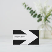 Pfeil v3 (weiß) - Schwarz Visitenkarte (Stehend Vorderseite)