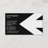 Pfeil v3 (weiß) - Schwarz Visitenkarte (Rückseite)