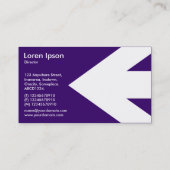 Pfeil v3 (weiß) - Tief Lila 330066 Visitenkarte (Rückseite)