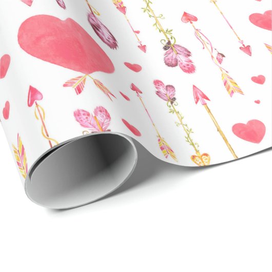 Pfeil-Valentinstag der Herz-"n" Geschenkpapier (Rolleneckpunkt)