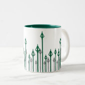 Pfeil | Vertikale Pfeile grafisch Zweifarbige Tasse (VorderseiteRechts)