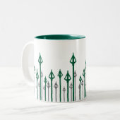 Pfeil | Vertikale Pfeile grafisch Zweifarbige Tasse (Vorderseite Links)