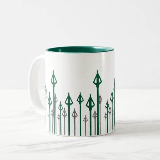 Pfeil | Vertikale Pfeile grafisch Zweifarbige Tasse (Vorderseite Links)