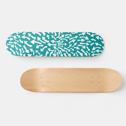 Pfeile - Aquamarin weiß (70er Flashback) Skateboard (Horizontal)