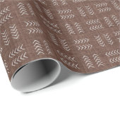 Pfeile auf dunkelbraunem Leinen Geschenkpapier (Rolleneckpunkt)