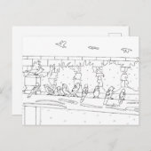 Pfeile auf einer Schiene, farbige Postkarten (Vorne/Hinten)