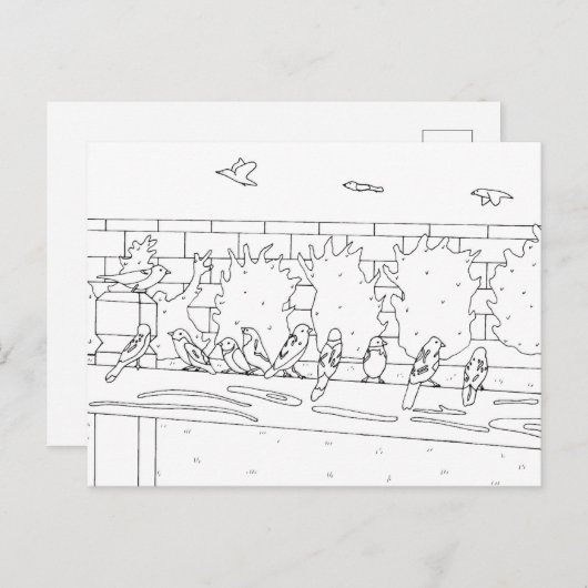 Pfeile auf einer Schiene, farbige Postkarten (Vorne/Hinten)