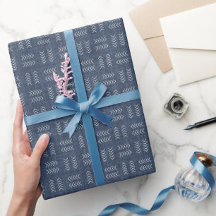Pfeile auf marineblauer Leinen Geschenkpapier