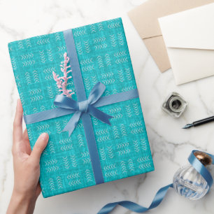 Pfeile auf Türkis-Leinen Geschenkpapier