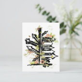 Pfeile Blumenzeichen Postkarte (Stehend Vorderseite)