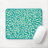 Pfeile - Creme auf Aqua Blue 009999 Mousepad (Mit Mouse)