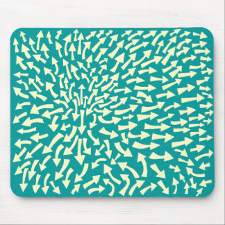 Pfeile - Creme auf Aqua Blue 009999 Mousepad