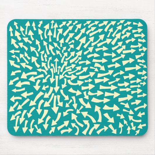 Pfeile - Creme auf Aqua Blue 009999 Mousepad (Vorne)