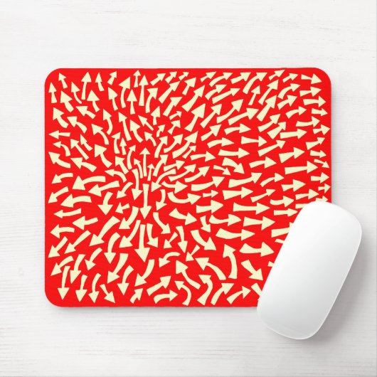 Pfeile - Creme auf dem Roten FF000 Mousepad (Mit Mouse)