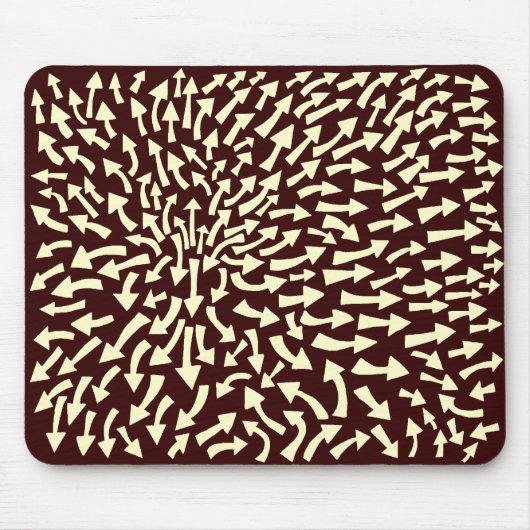 Pfeile - Creme auf Dunkelbraun Mousepad (Vorne)