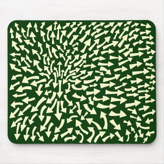 Pfeile - Creme auf dunkelgrün 003300 Mousepad (Vorne)