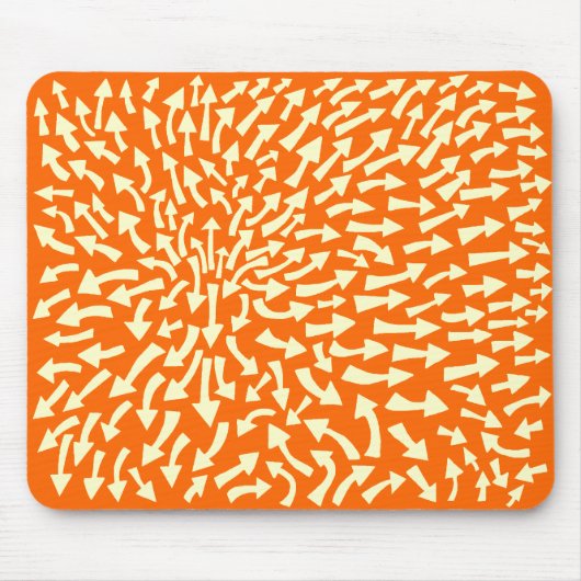 Pfeile - Creme auf Orange FF6600 Mousepad (Vorne)