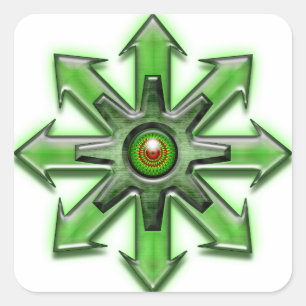 Pfeile des Chaos - Grün Quadratischer Aufkleber