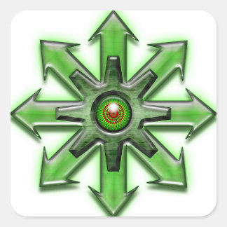 Pfeile des Chaos - Grün Quadratischer Aufkleber