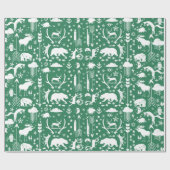 Pfeile für Grüne und Weiße Waldtiere Geschenkpapier (Flach)